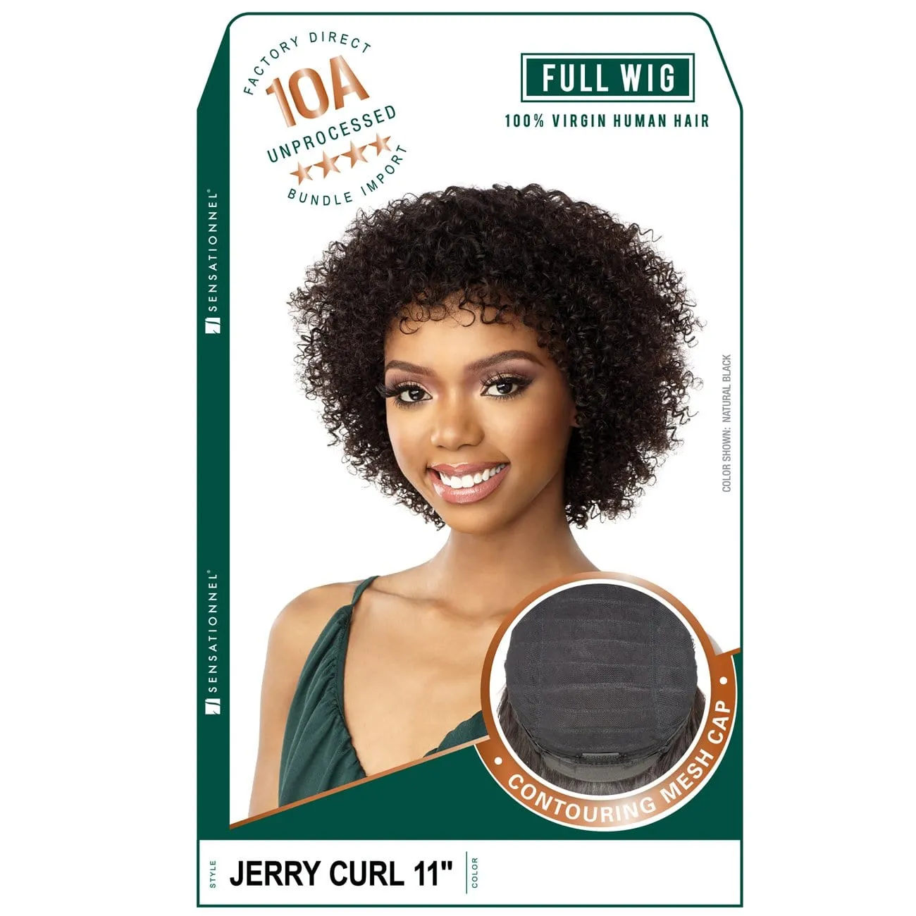 10A JERRY CURL 11″ | Sensationnel 100% Virgin Human Hair Full Wig