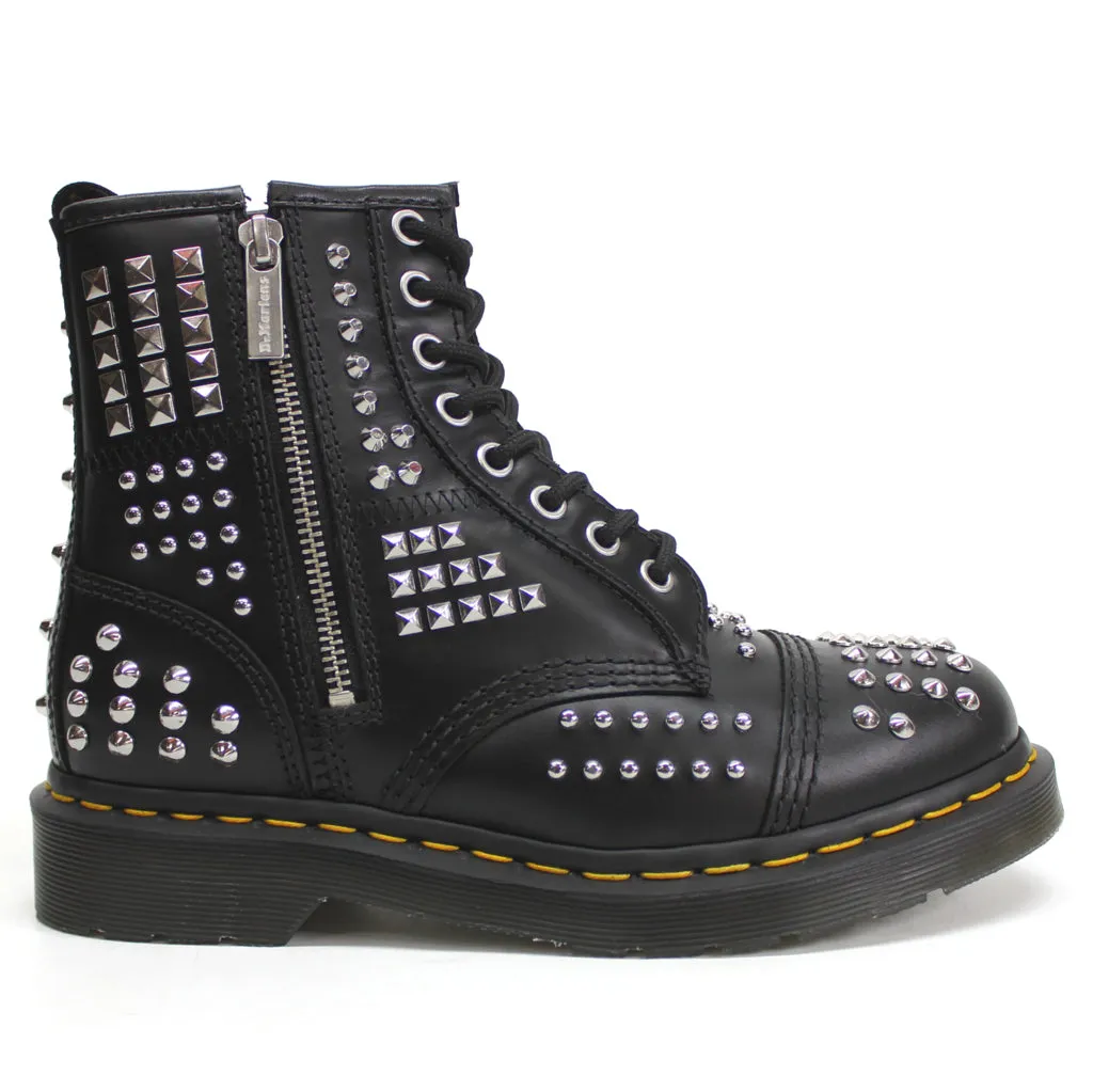 1460 Studded Zip Atlas Leather Unisex Ankle Biker Boots