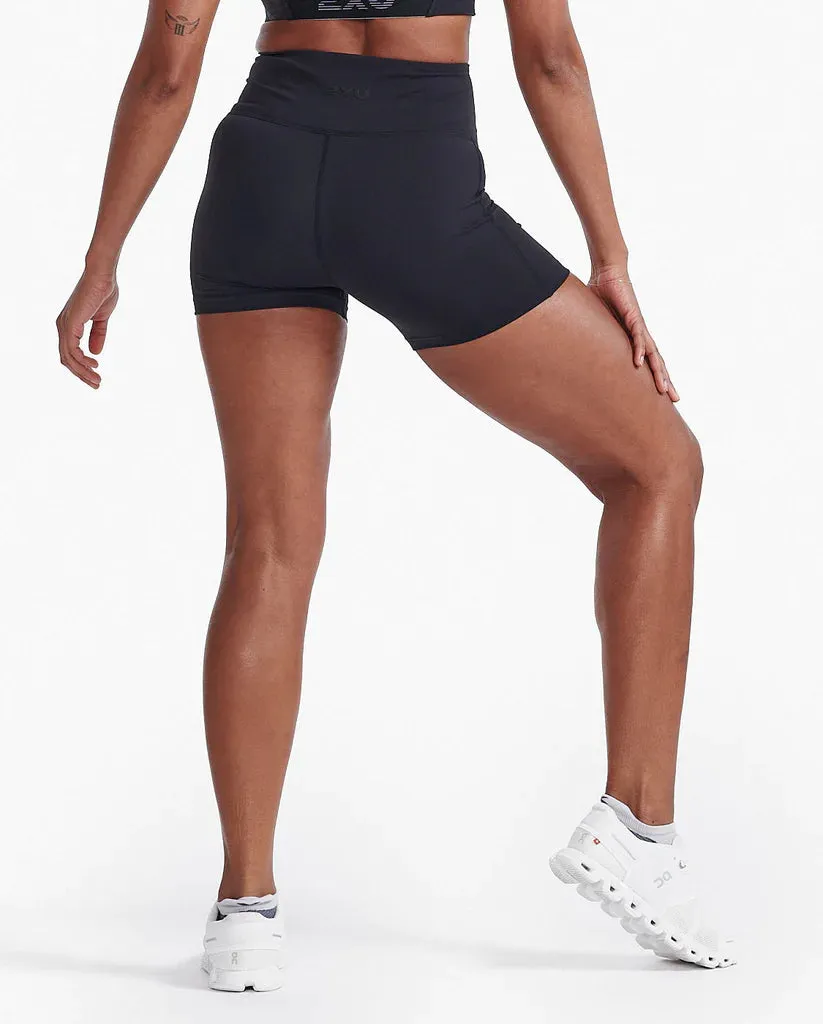 2XU Womens Form Hi-Rise Compression Shorts - Black/Black