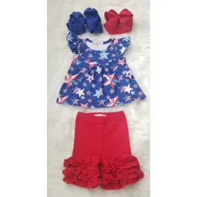 All American Stars & Stripes Ruffle Short Set