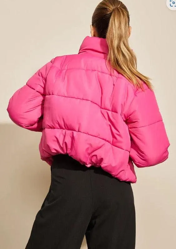 Amore Puffer Jacket in Fuchsia