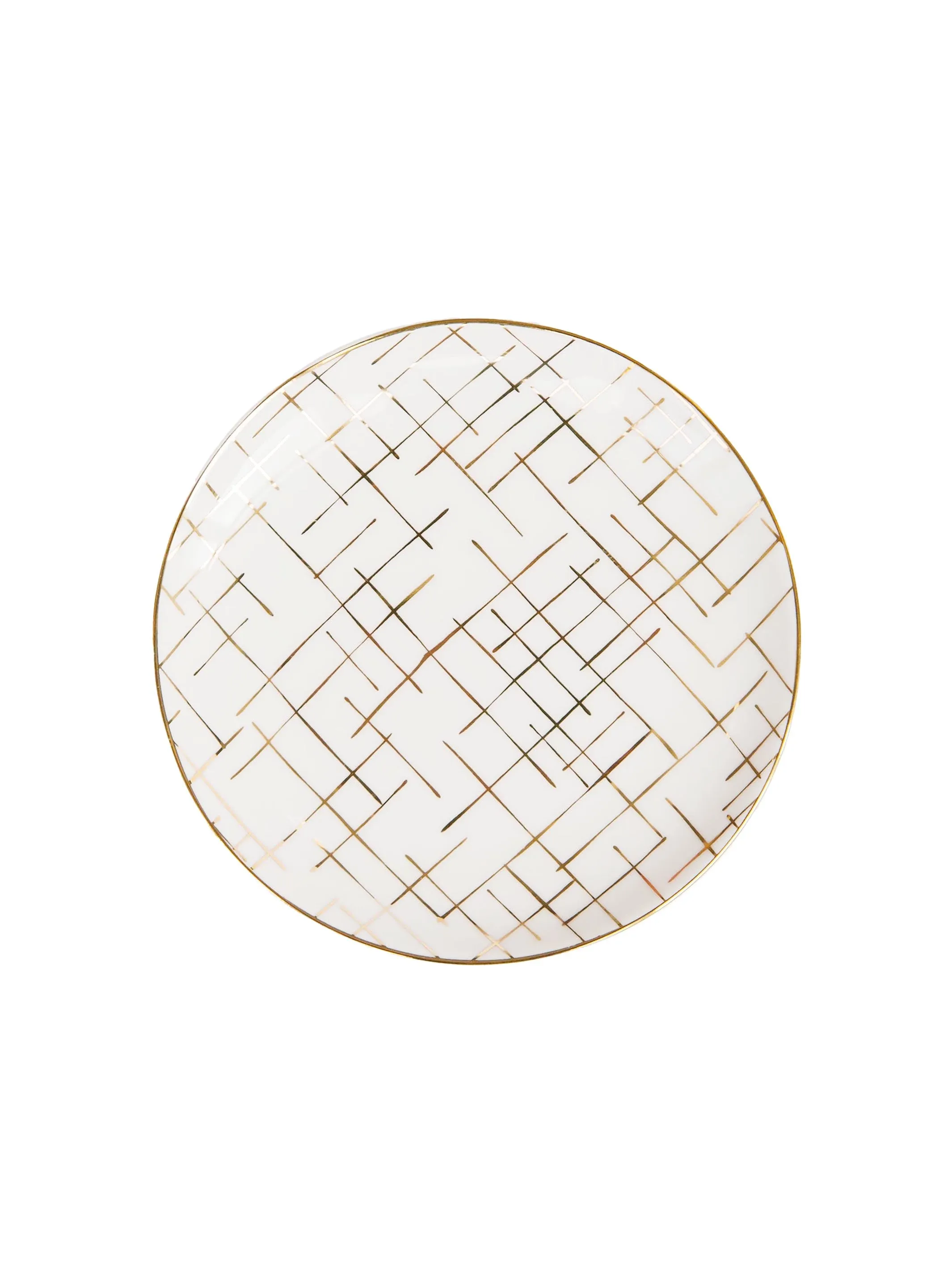 Appetizer Plate | Gold Hatch - Set of 4