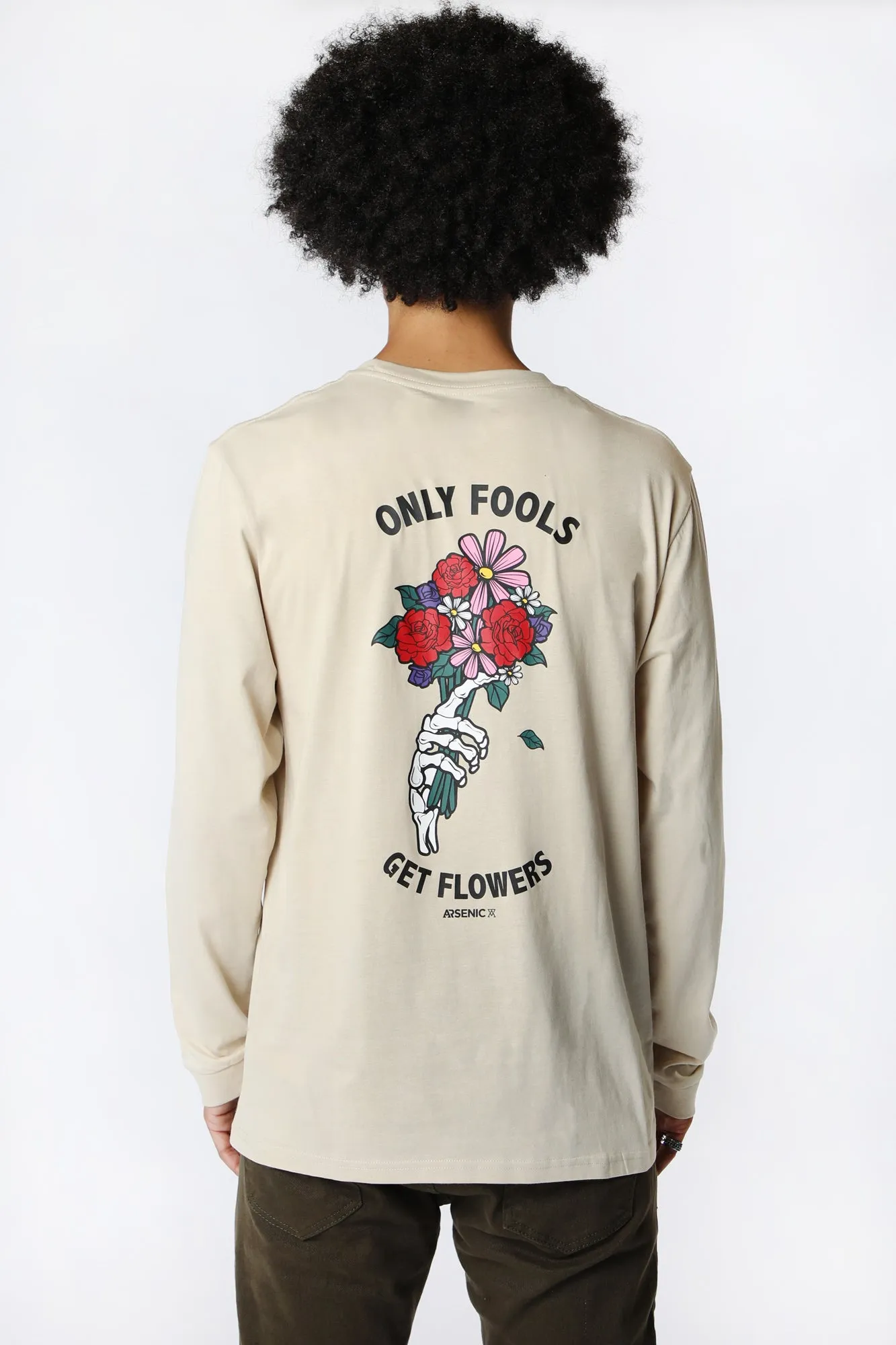 Arsenic Mens Only Fools Get Flowers Long Sleeve Top