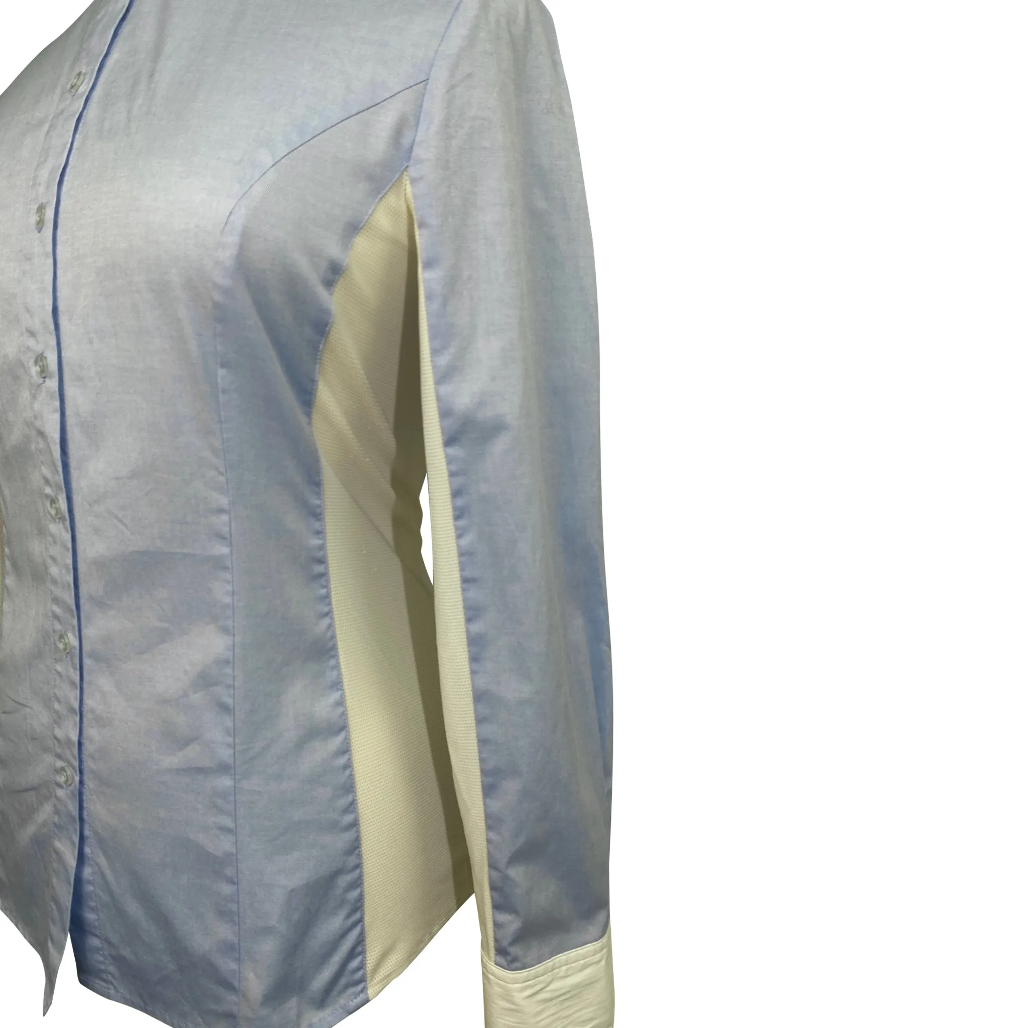 Asmar Equestrian 'Oxford' Show Shirt in Powder Blue/White - Women's Large