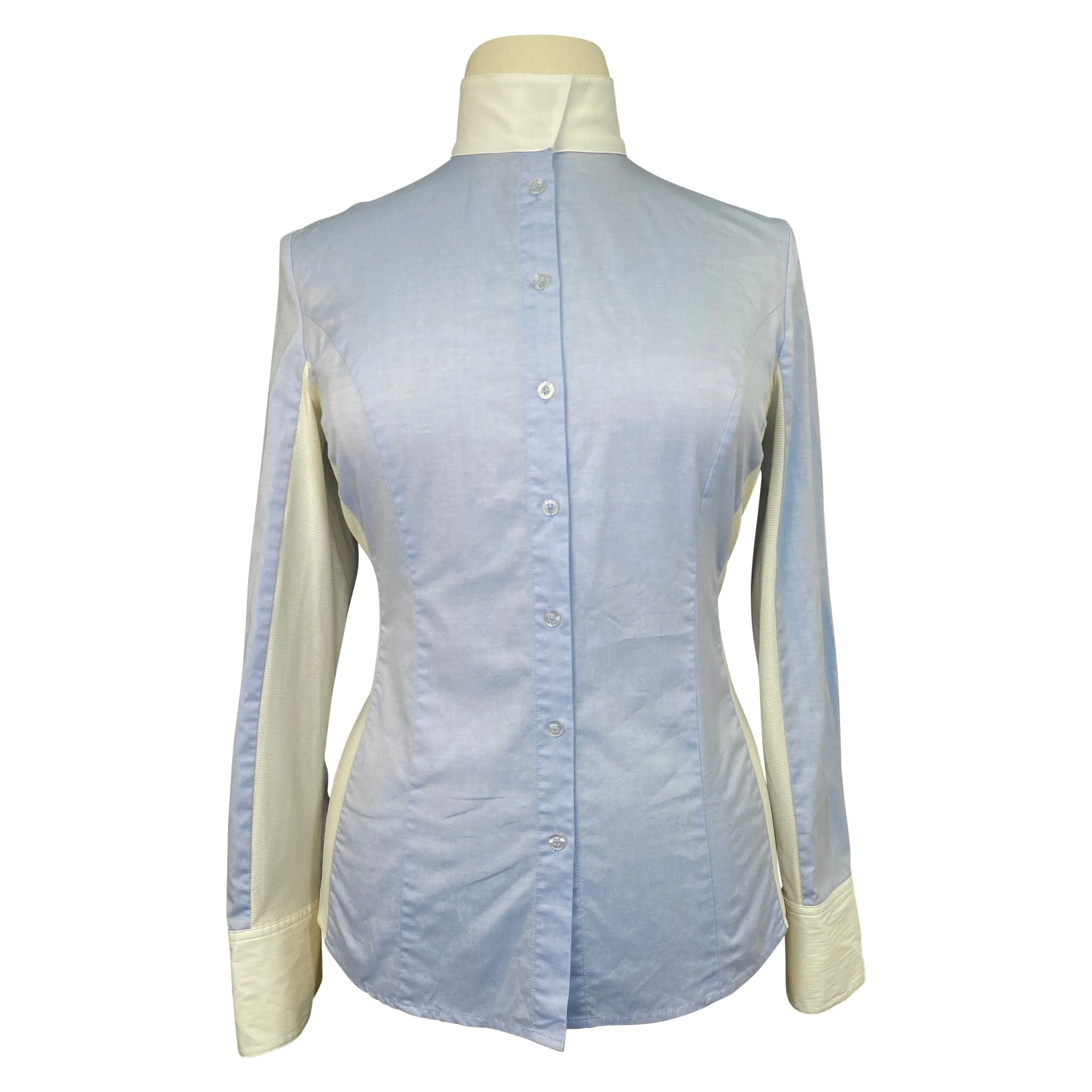 Asmar Equestrian 'Oxford' Show Shirt in Powder Blue/White - Women's Large