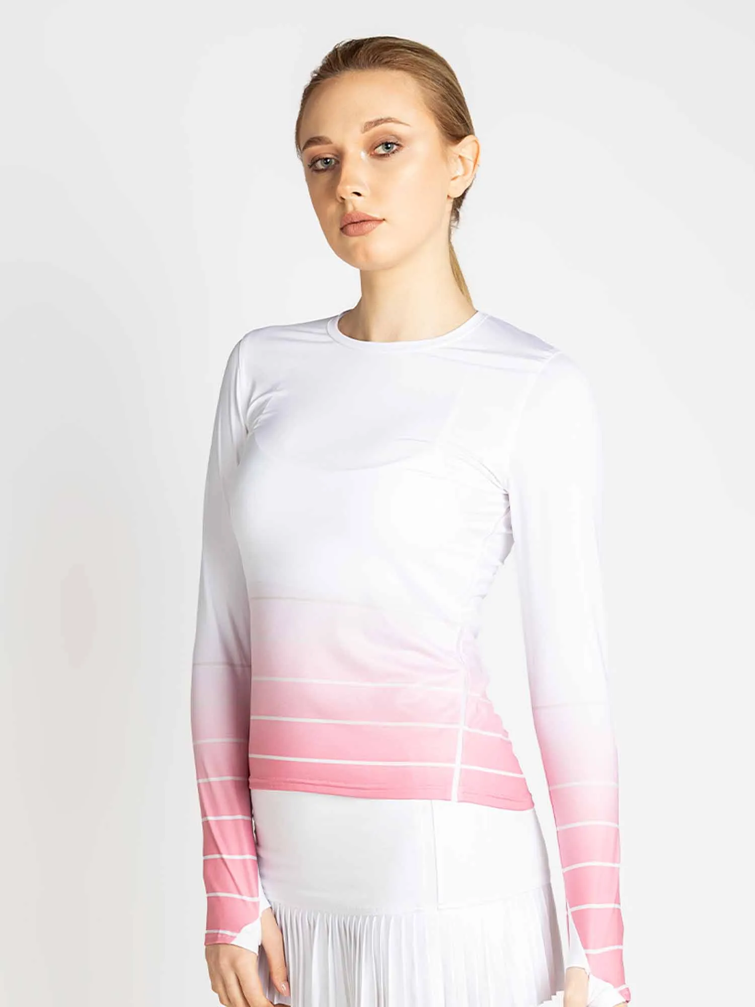 Bailey Long Sleeve Crew Neck - Plumeria Ombre