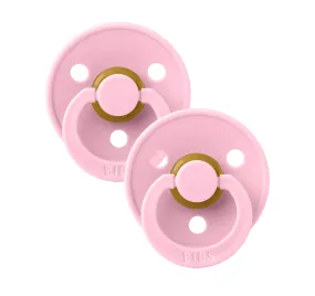 BIBS Colour Latex Baby Pacifier 2-Pack Pink/Pink