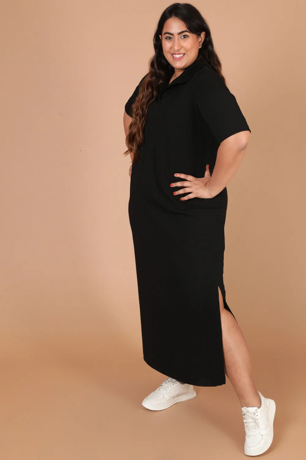 Black Side Slit Long Dress