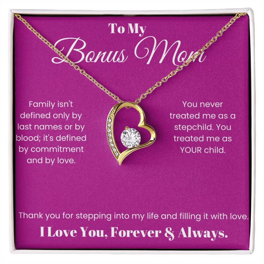 Bonus Mom Gift Heart Necklace You Never Treated Me As A Stepchild