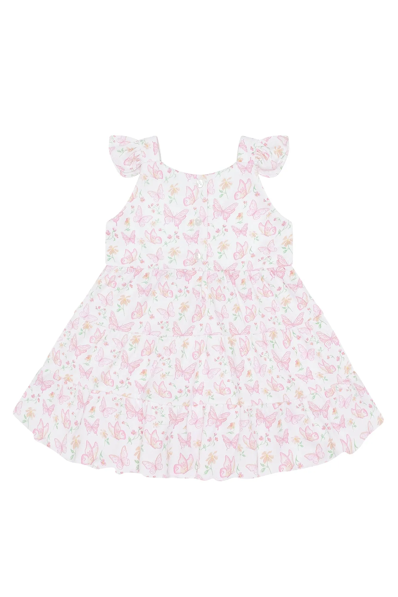 Butterflies Print Ruffle Dress