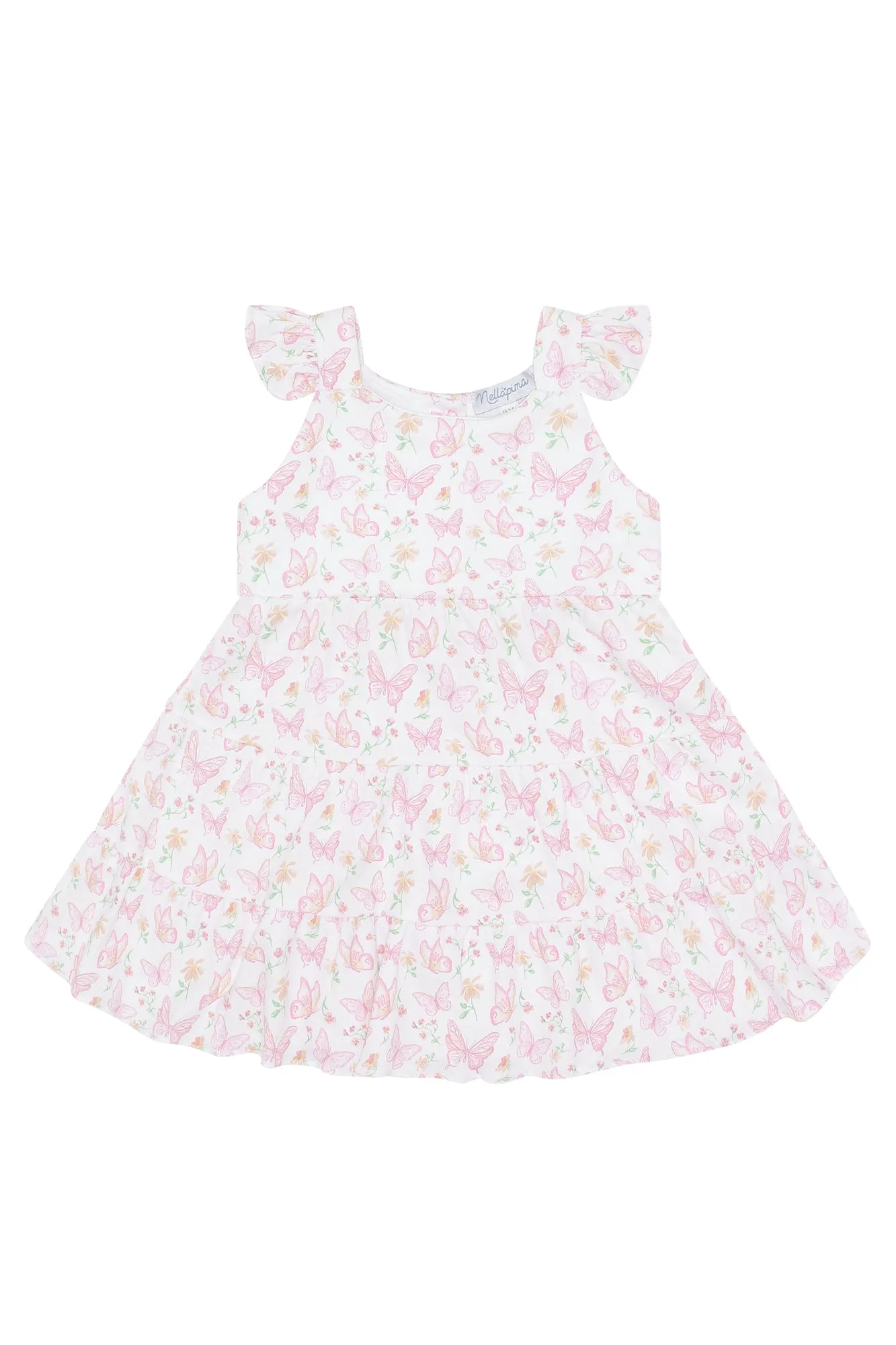 Butterflies Print Ruffle Dress