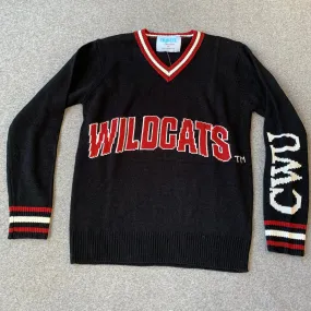 CENTRAL WASHINGTON BLACK TRIBUTE V-NECK SWEATER (UNISEX SIZING)