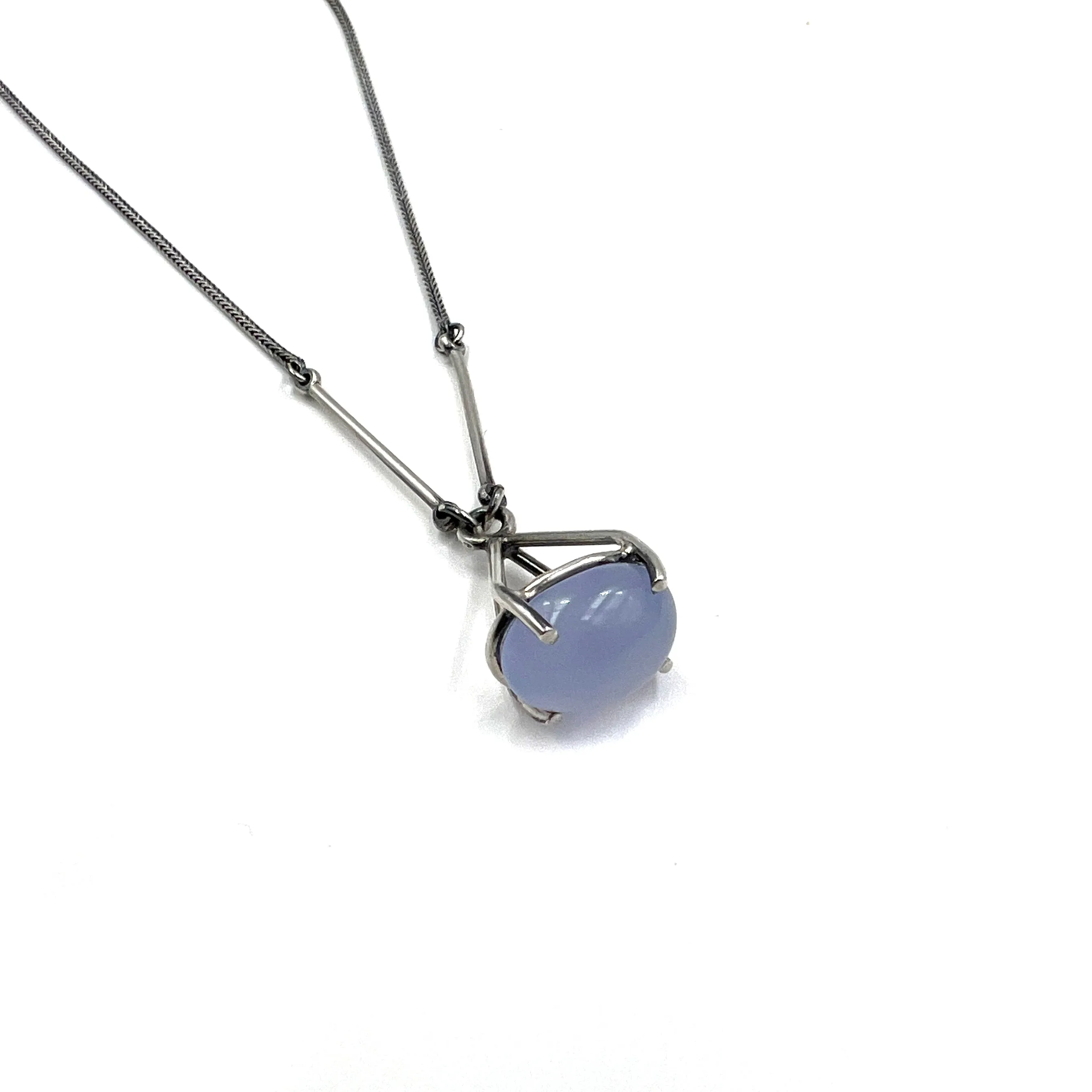 Chalcedony Prong Pendant