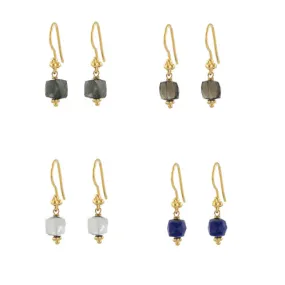 Cubed Gemstone Earrings