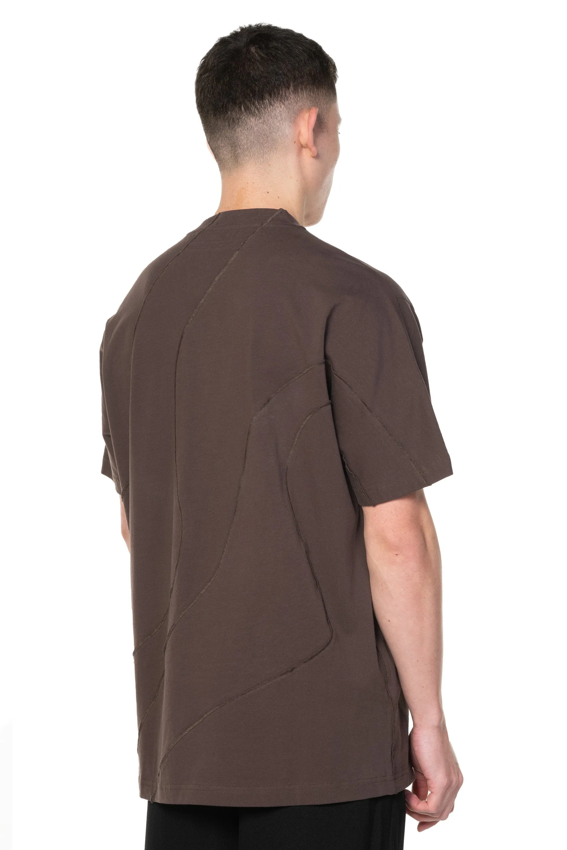 Dark Burgundy Curved Line T-shirt