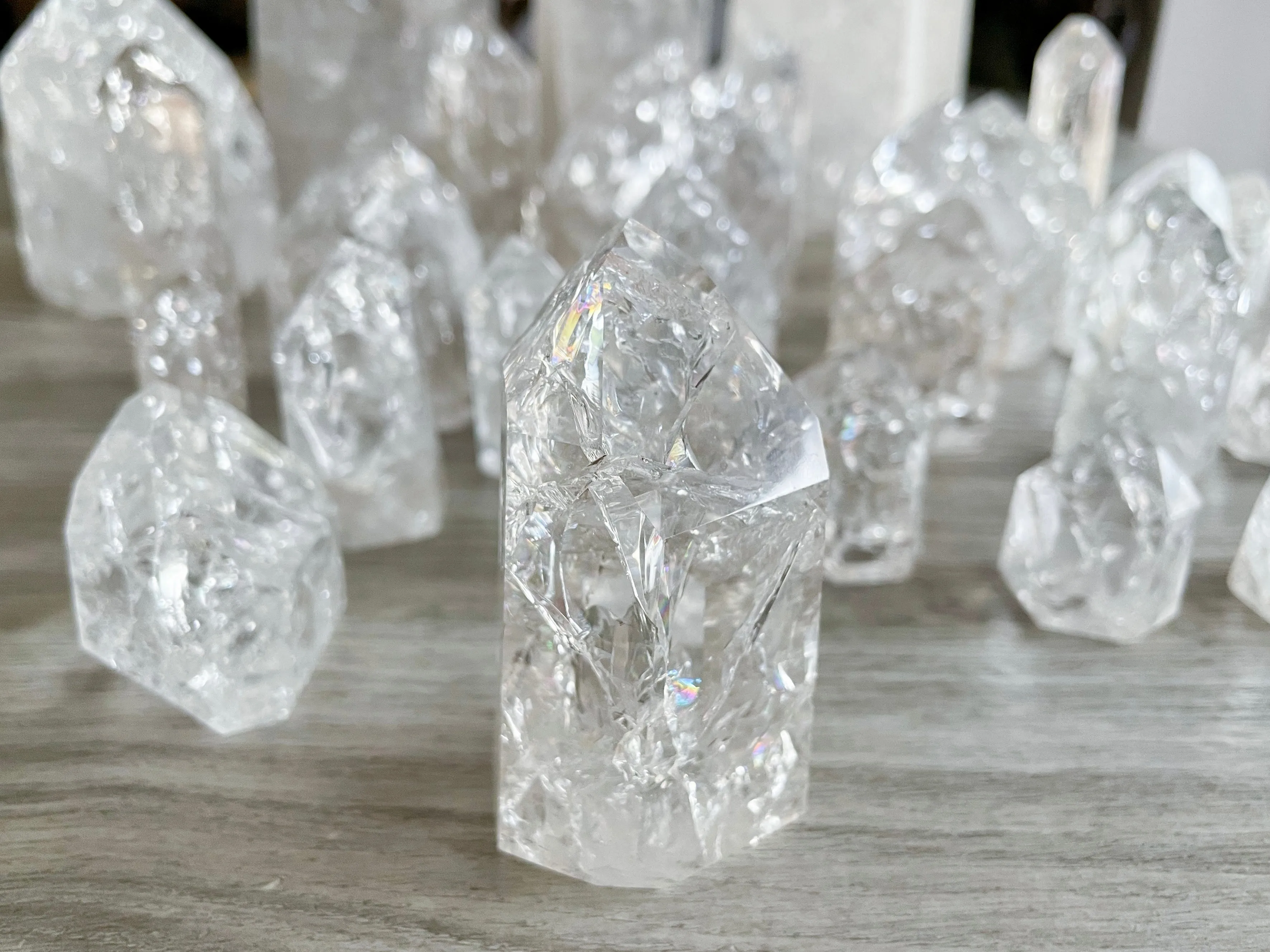 Fire & Ice Crackle Quartz Points