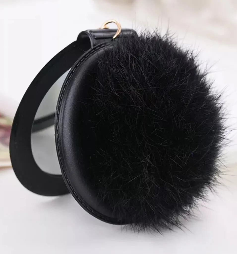 Fluffy Compact Mirror Keychain