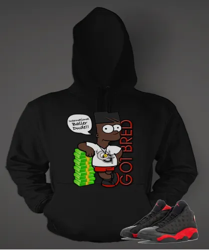 Graphic Bart Got Bred Hoodie to Match Retro Air Jordan 13 Bred Shoe