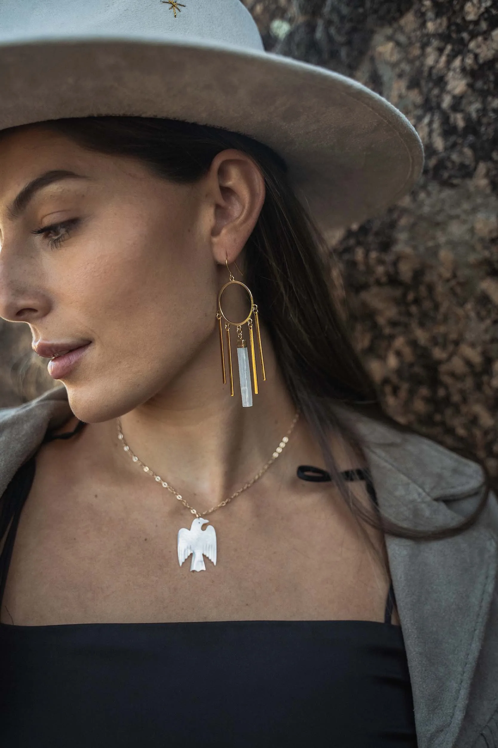 I Am Magnetic Selenite Earrings