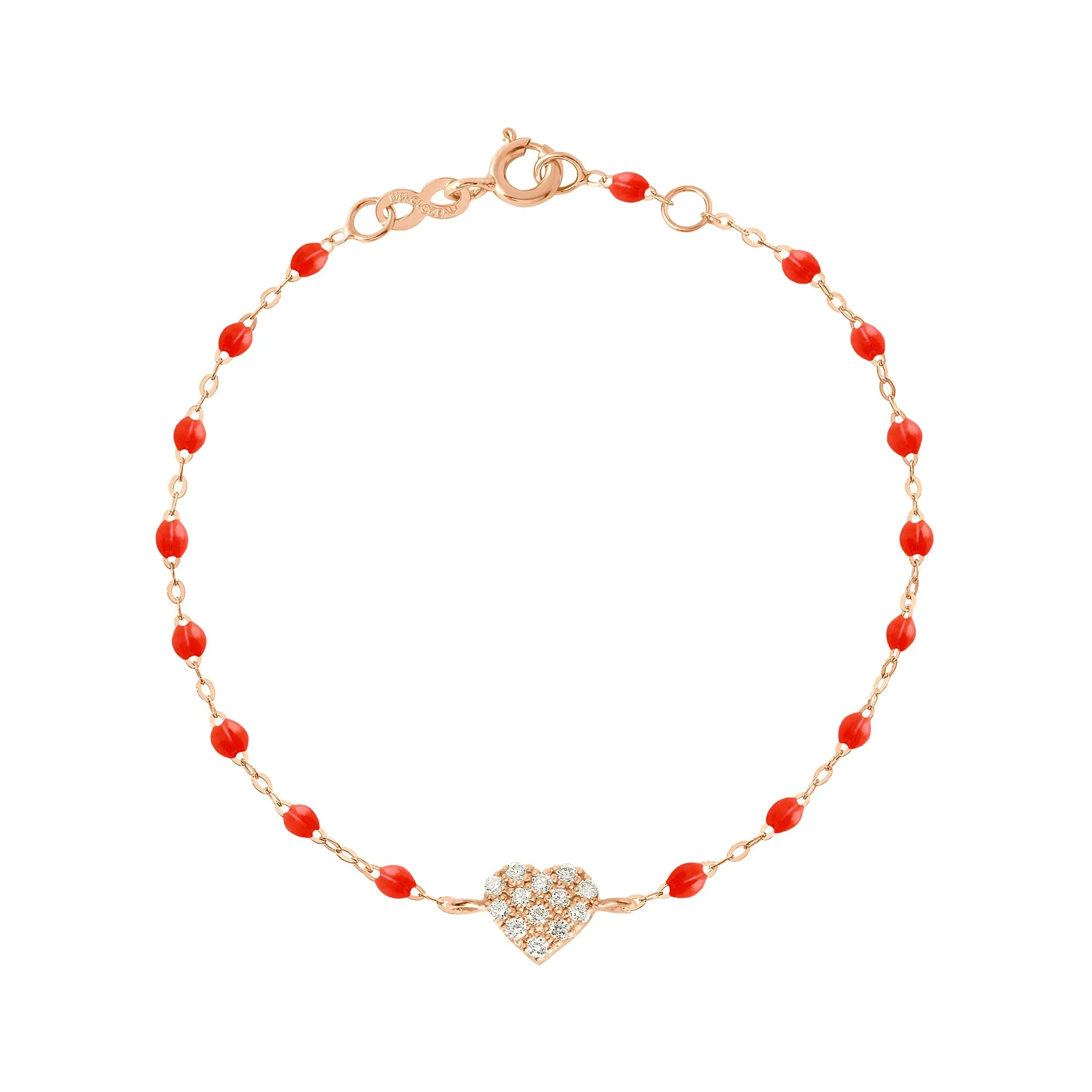 In Love Diamond Bracelet, Coral, Rose Gold, 6.7"