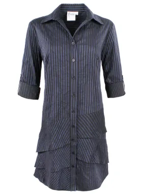 Jenna Dress Navy/Black Crushed Spectator Stripe - Webstore Exclusive