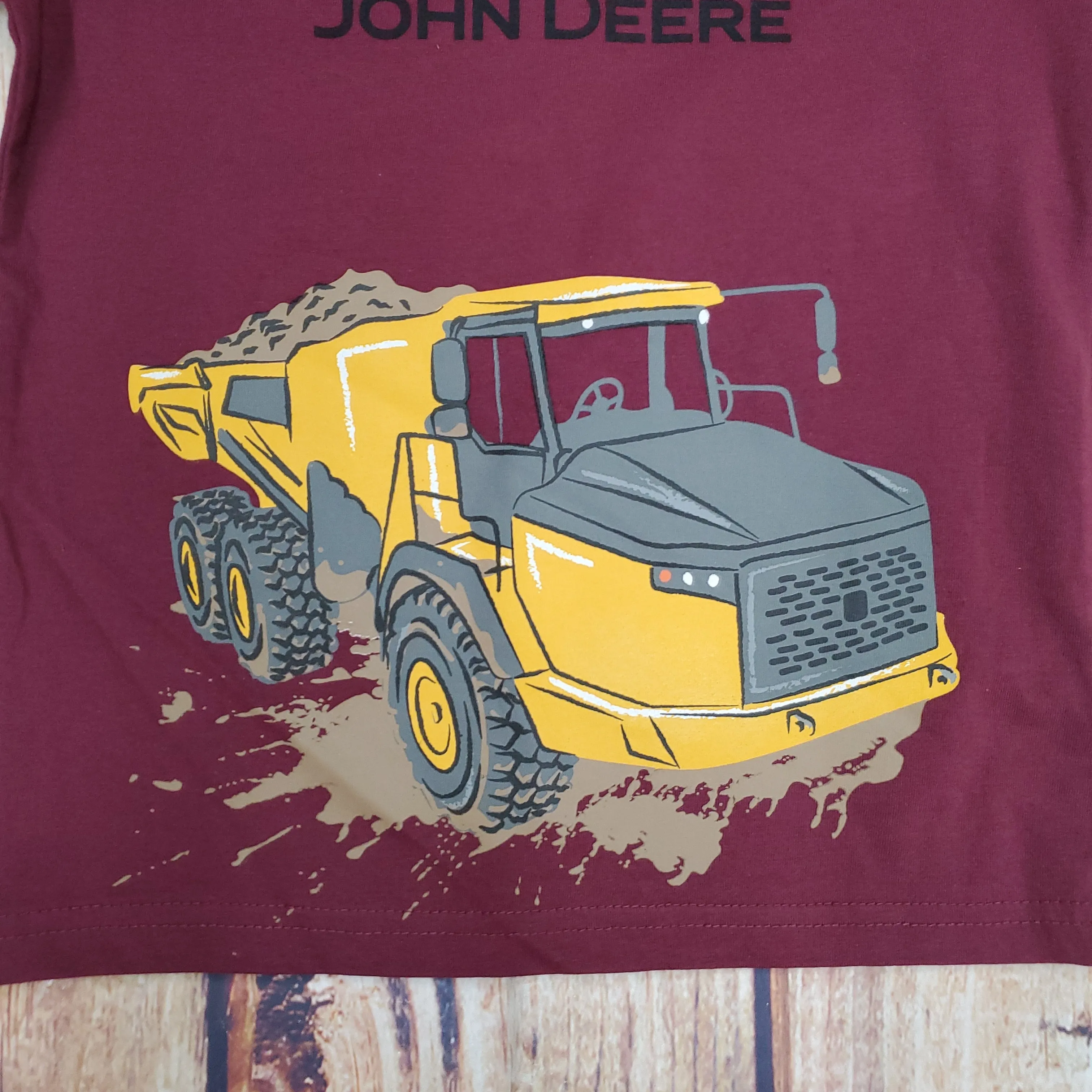 JOHN DEERE BURGUNDY DUMP TRUCK TEE