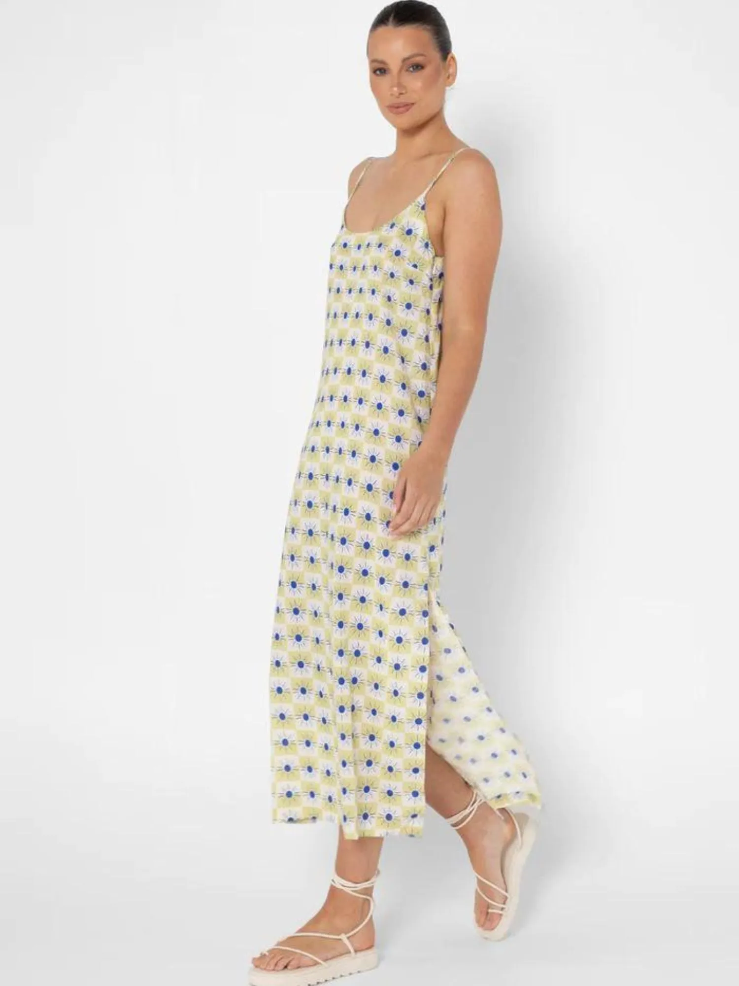 Katia Maxi Dress |  Blue Sun Print