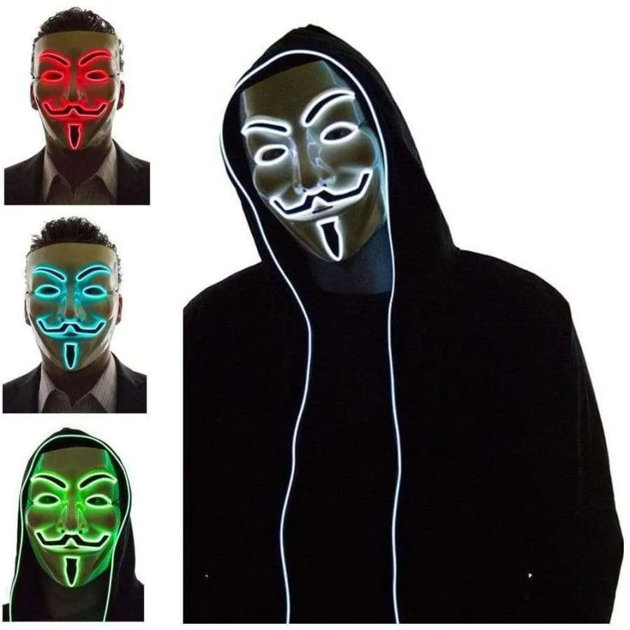 Light up Anonymous Mask - Blue