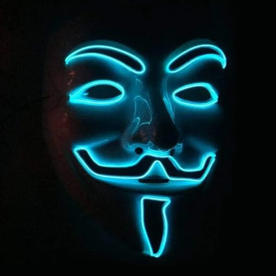 Light up Anonymous Mask - Blue