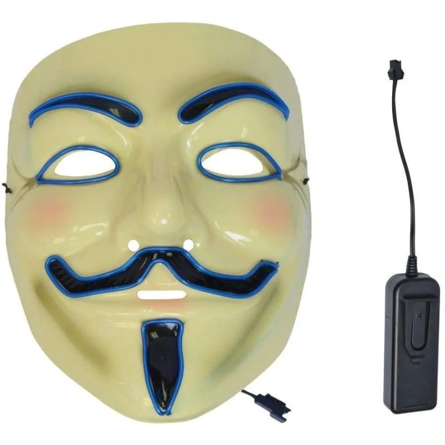 Light up Anonymous Mask - Blue