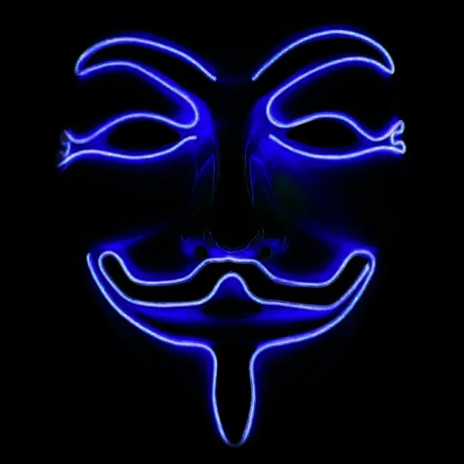 Light up Anonymous Mask - Blue