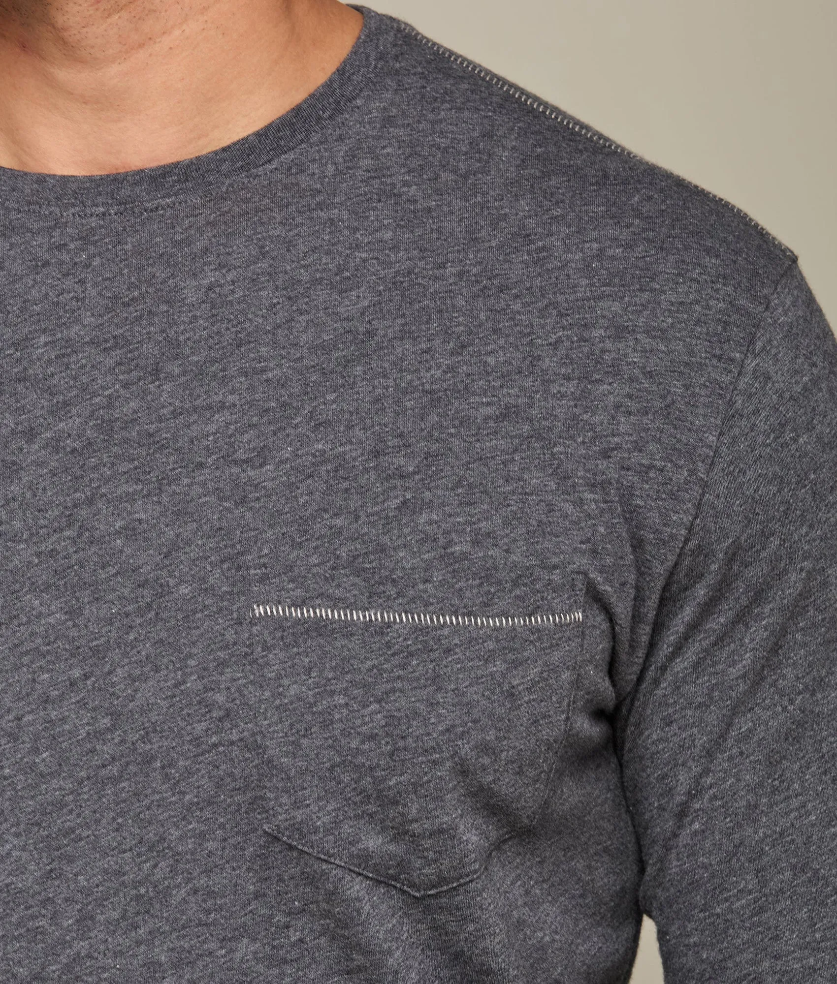 Long Sleeve Bar Stitch Tee :: Grey