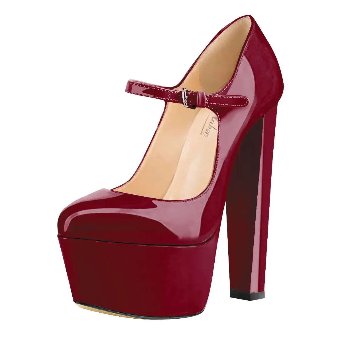 Mary Jane Round Toe Ankle Strap Platform Pumps