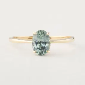 Nina Ring -1.24ct Light Teal Blue Montana Sapphire (One of a kind)