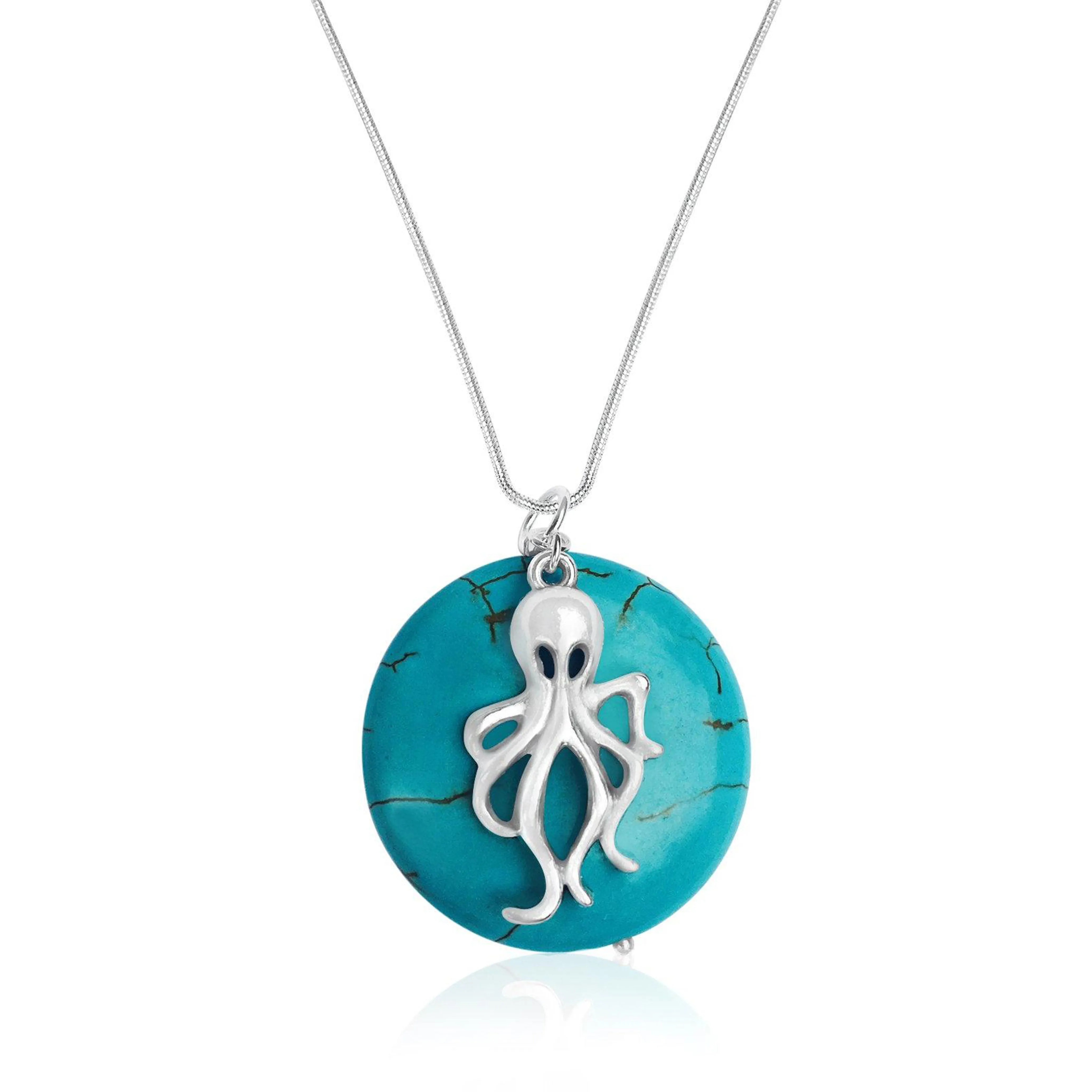 Ocean Inspired Jewelry Set: Octopus Necklace and Octopus Earrings to Symbolize Adaptability