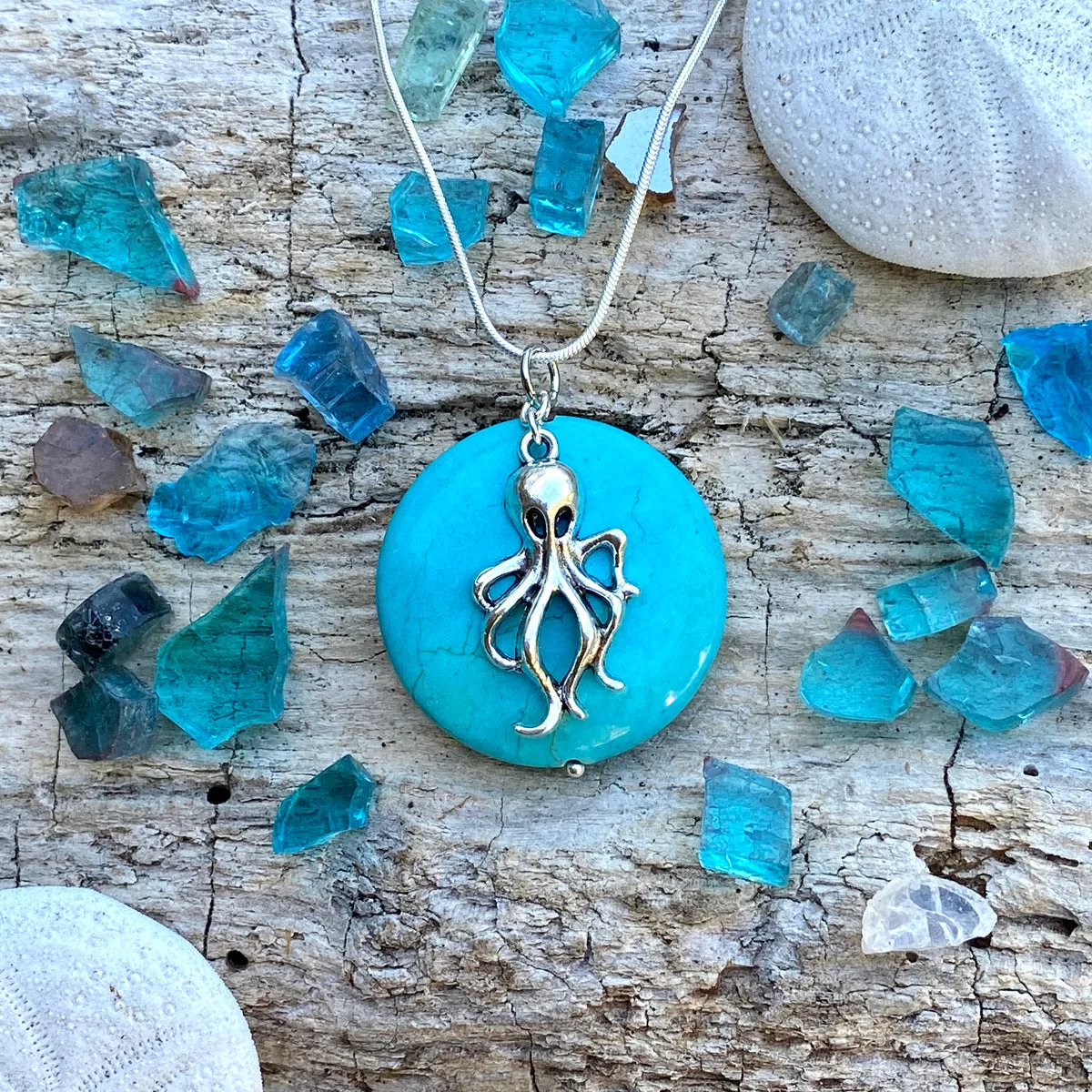 Ocean Inspired Jewelry Set: Octopus Necklace and Octopus Earrings to Symbolize Adaptability