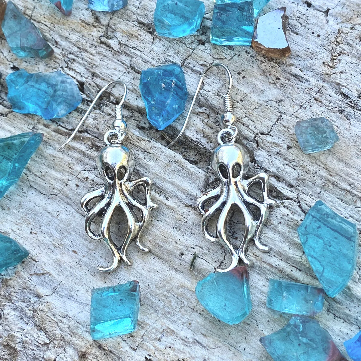 Ocean Inspired Jewelry Set: Octopus Necklace and Octopus Earrings to Symbolize Adaptability