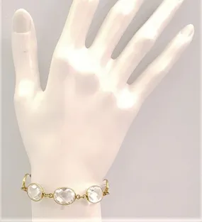 Oval Clear Quartz 5 Stone Bracelet