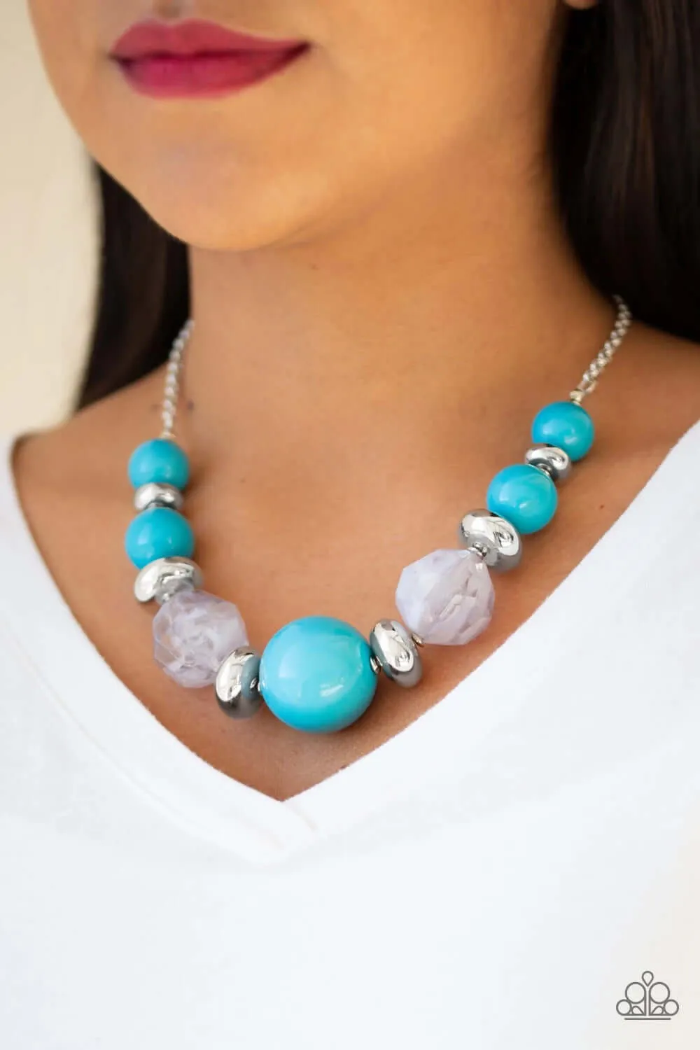 Paparazzi Accessories  - Daytime Drama #N329 Peg - Blue Necklace