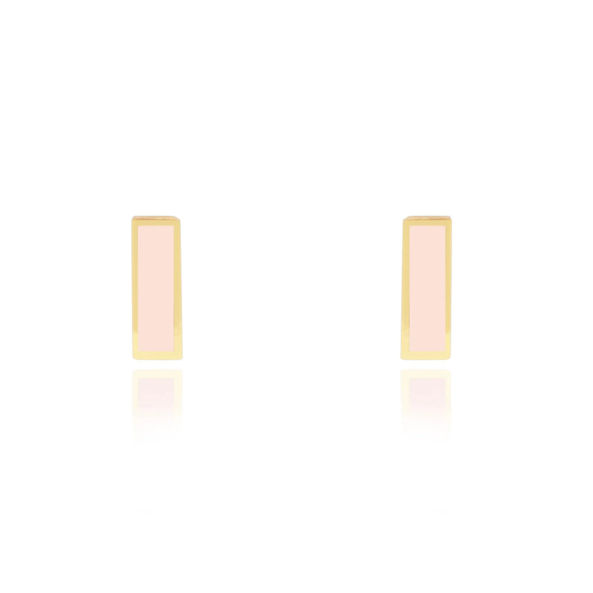 Pink Pearl Bar Stud Earrings