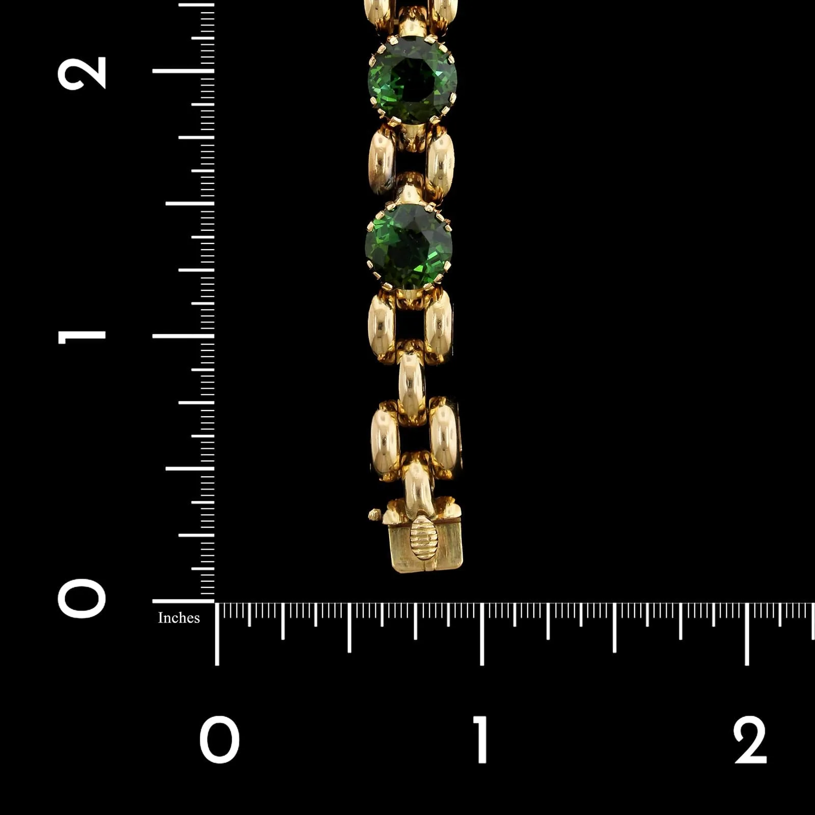 Retro 18K Yellow Gold Estate Tourmaline Bracelet