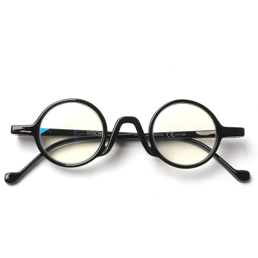 Retro Round Reading Glasses Blue Light Blocking Mini Small Comfortable Readers for Women Men