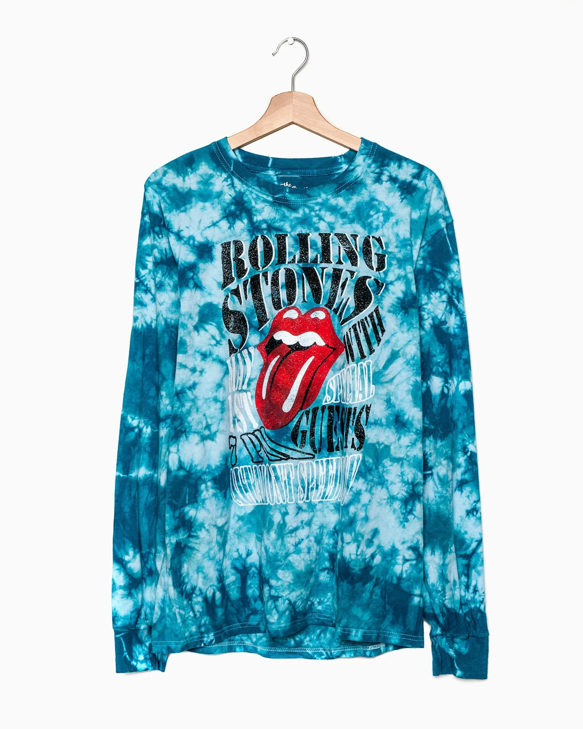 Rolling Stones Altamont Speedway Teal Cloud Tie Dye Long Sleeve Tee (FINAL SALE)