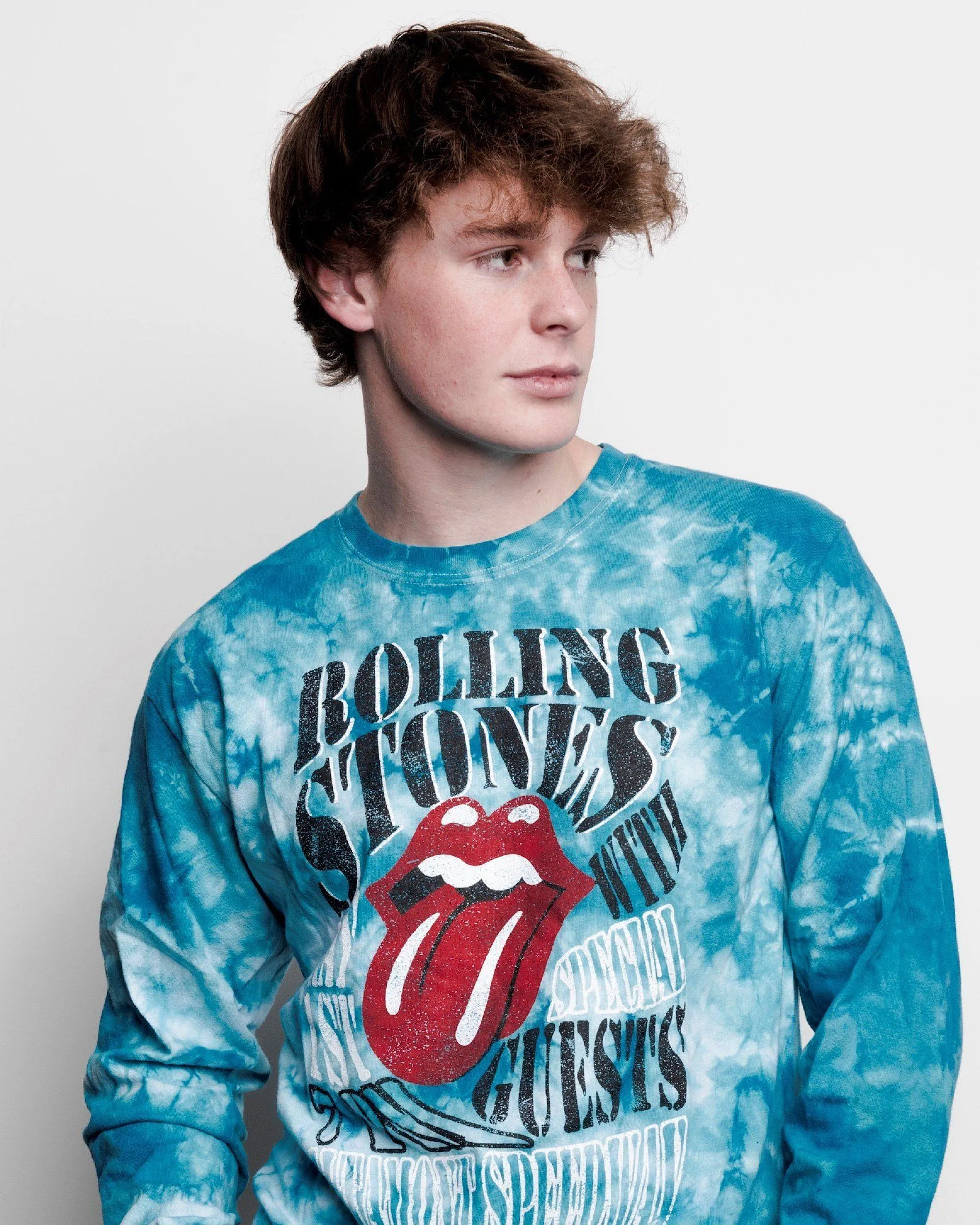 Rolling Stones Altamont Speedway Teal Cloud Tie Dye Long Sleeve Tee (FINAL SALE)