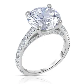 Round 5.04 Carat GIA Ideal Cut Diamond 18K White Gold Engagement Ring