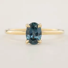 Sara Ring 1.11ct Blue Green Montana Sapphire (One of a kind)