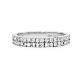 Scalloped Set Double Row Diamond Ring