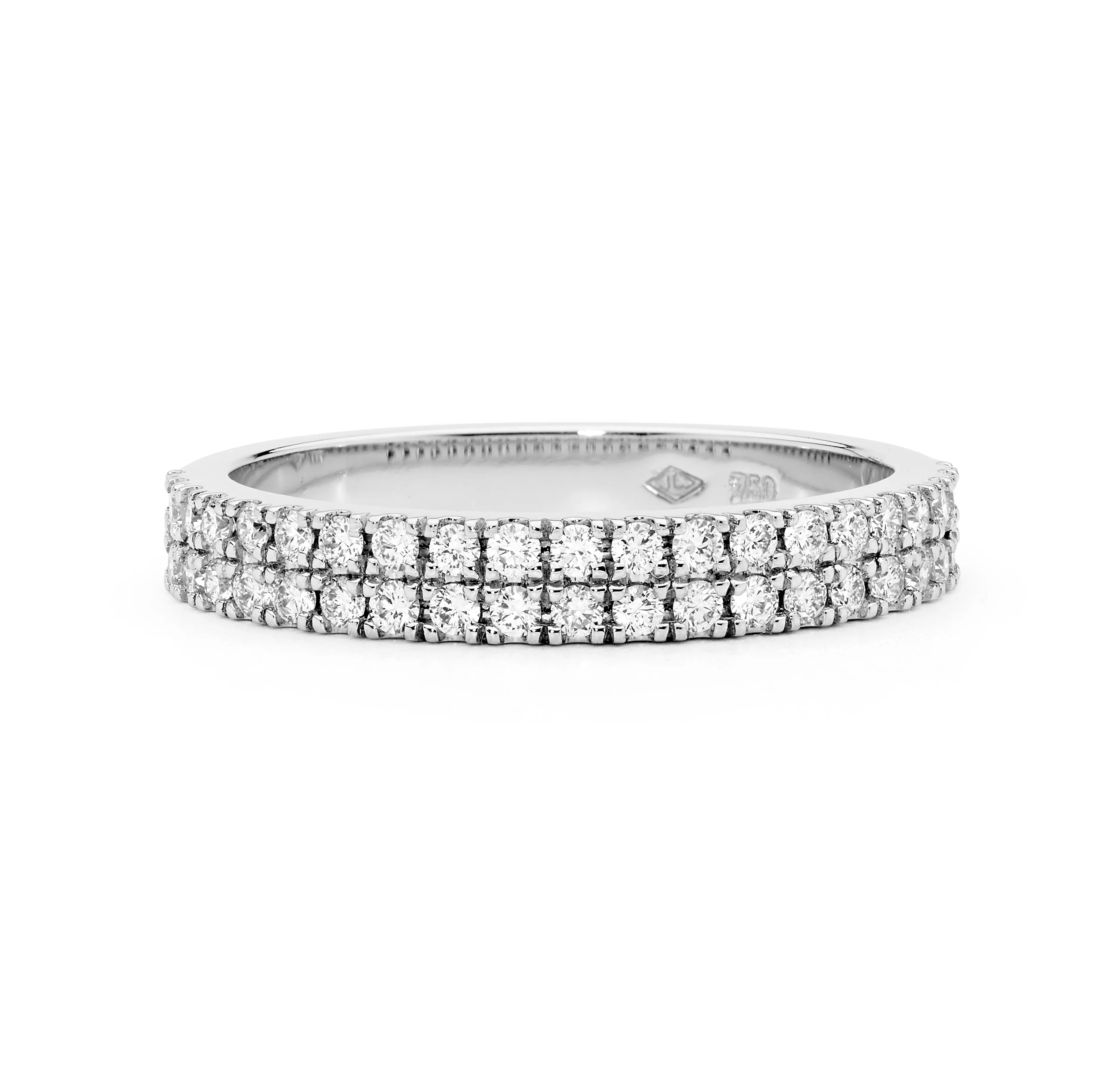 Scalloped Set Double Row Diamond Ring