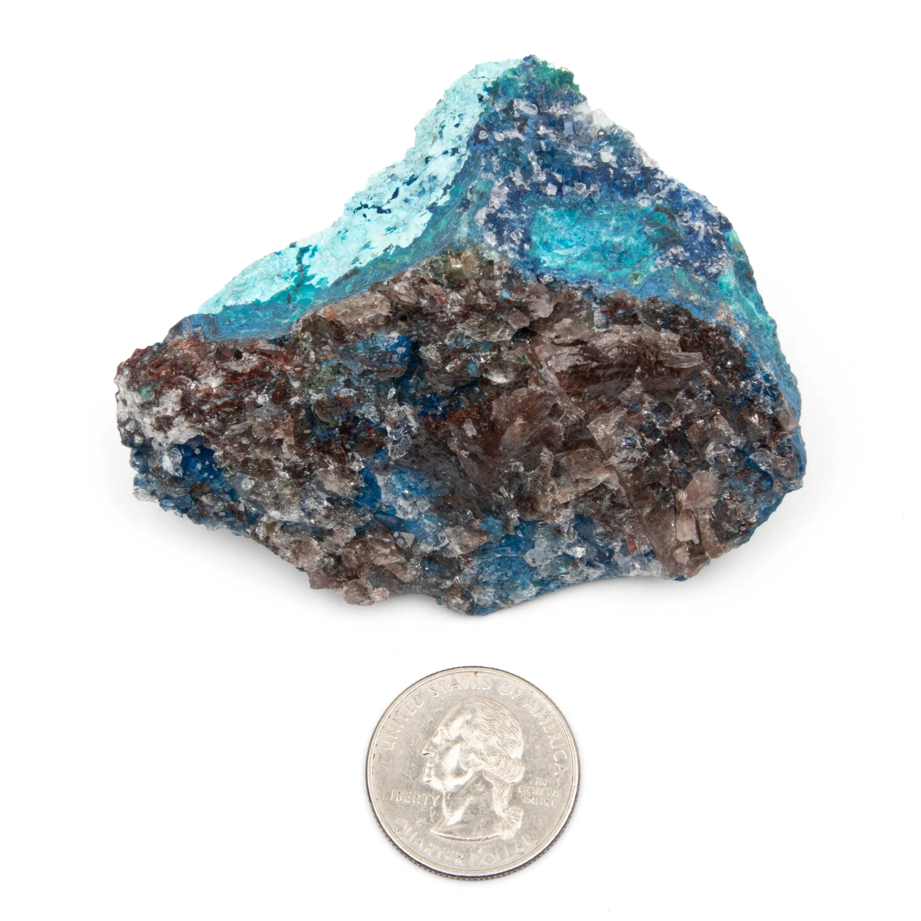 Shattuckite w/ Chrysocolla & Drewsy Quartz - Natural