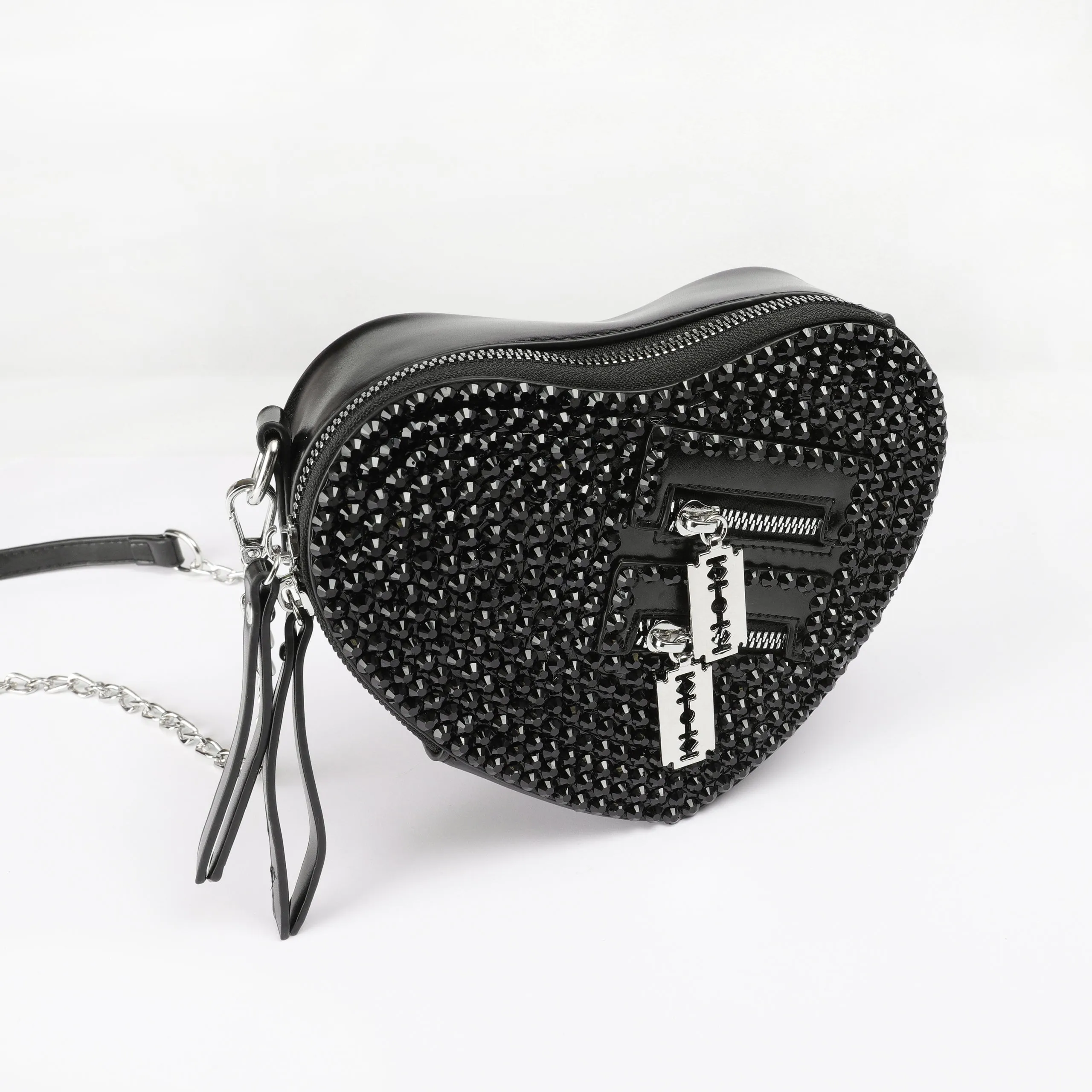 Sweetheart Rhinestone Crossbody Purse